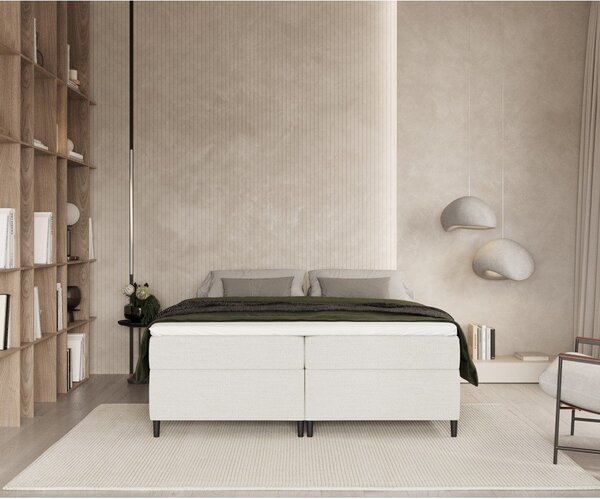 Krémovobiela boxspring posteľ s úložným priestorom 160x200 cm Araya – Maison de Rêve