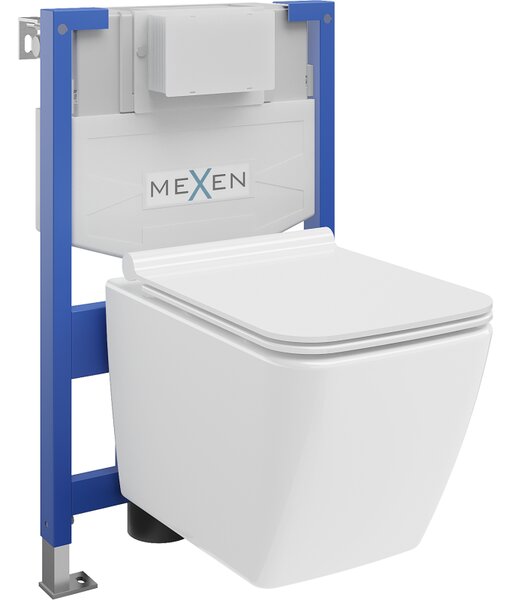 Mexen súprava podomietková WC rám Fenix XS-F s WC misou Vega a pomaly uzatváracou doskou, biely lesk - 68030654000