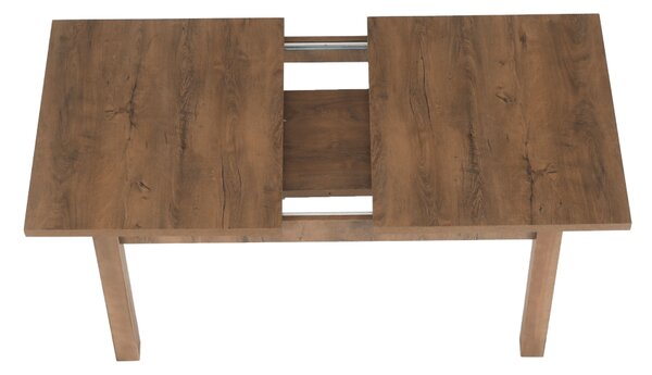 KONDELA Jedálenský stôl, rozkladací, dub lefkas tmavý, 160-203x90 cm, MONTANA STW