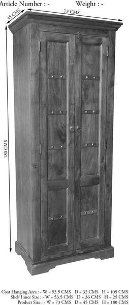 CAMBRIDGE Skriňa 180x73 cm, akácia