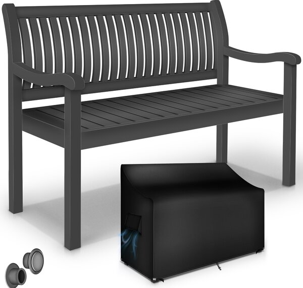 Tillvex® záhradná lavica drevo antracit 150 cm / 3 - 4 osoby parková lavica masívna lavica záhradný nábytok