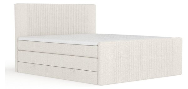Béžová boxspring posteľ s úložným priestorom 140x200 cm Bergamo – Maison de Rêve
