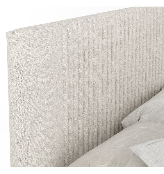 Béžová boxspring posteľ s úložným priestorom 140x200 cm Bergamo – Maison de Rêve