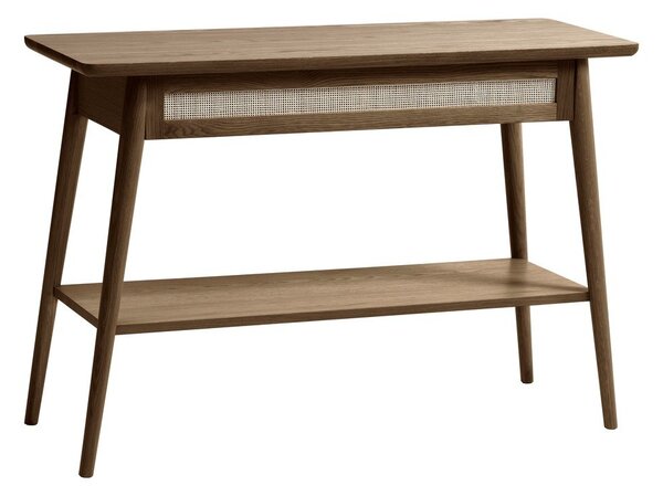 Hnedý konzolový stolík s doskou v dubovom dekore 40x110 cm Barrali – Unique Furniture
