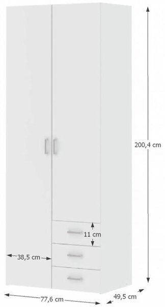 KONDELA Skriňa, biela, GWEN 70425