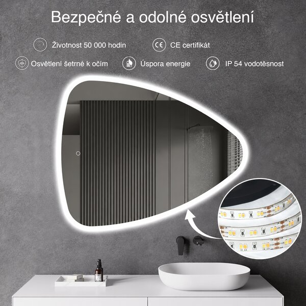 CERANO - Kúpeľňové LED zrkadlo Riflettore - 70x55 cm