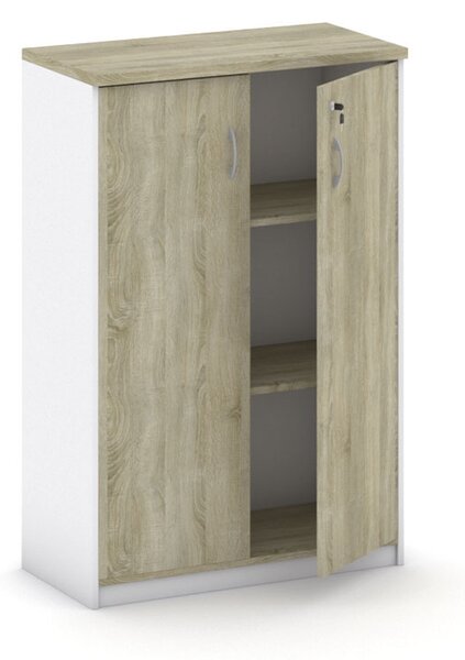Kancelárska skriňa MIRELLI, 800 x 400 x 1200 mm, biela/dub sonoma