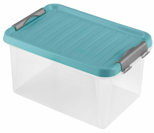 Plastový úložný box s vekom HEIDRUN Clip box 8 l