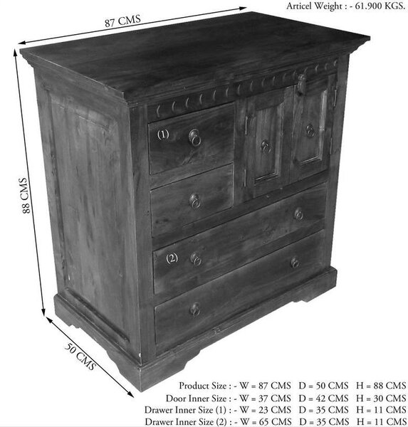 CAMBRIDGE HONEY Komoda 87x87 cm, akácia