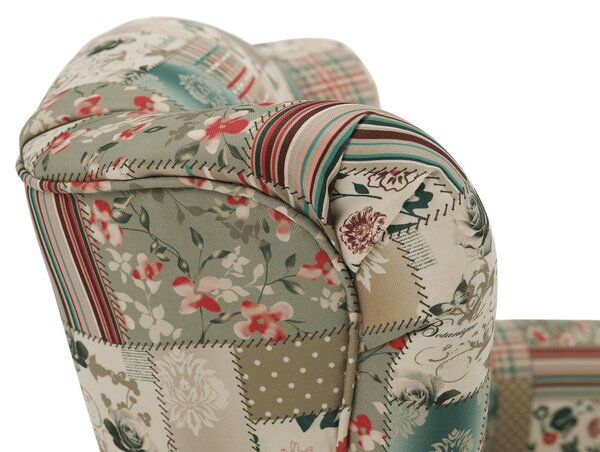 KONDELA Kreslo ušiak, látka patchwork viorica 1, CHARLOT