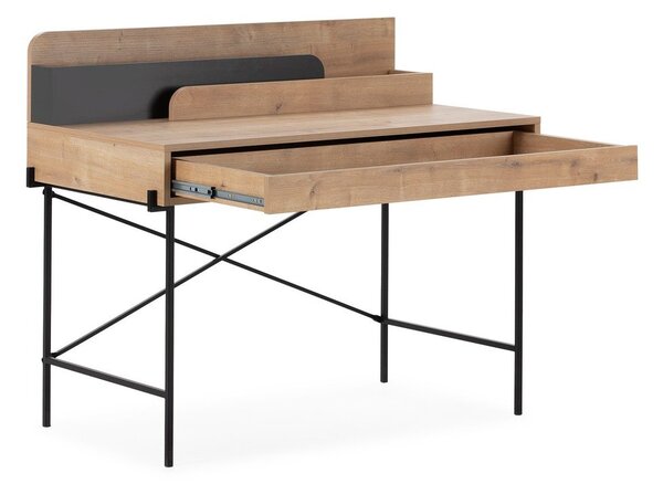 Pracovný stôl z dubového dreva so sekretárom 60x113 cm Lila – Marckeric