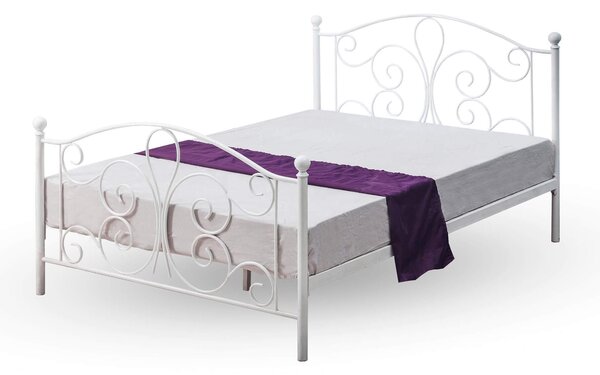 Jednolôžková kovová posteľ Panama biela 120x200