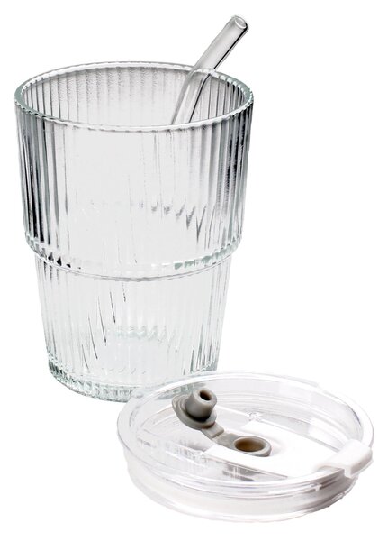 Sklenený pohár so slamkou TORO 320ml