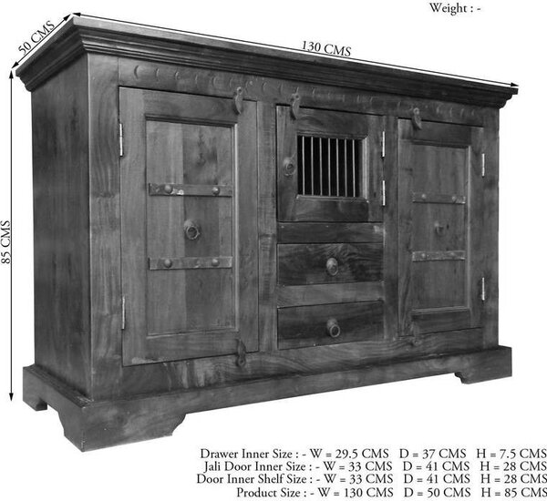 CAMBRIDGE HONEY Komoda 85x130 cm, akácia