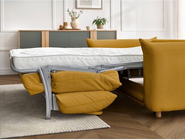 Žltá rozkladacia pohovka 214 cm Ernest – Bobochic Paris