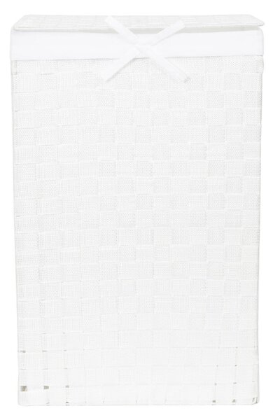 Biely viskózny kôš na bielizeň s vekom Compactor Laundry Basket Linen, výška 60 cm