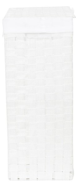 Biely viskózny kôš na bielizeň s vekom Compactor Laundry Basket Linen, výška 60 cm