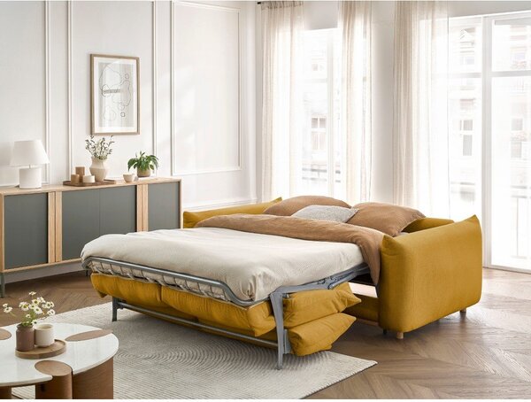 Žltá rozkladacia pohovka 214 cm Ernest – Bobochic Paris