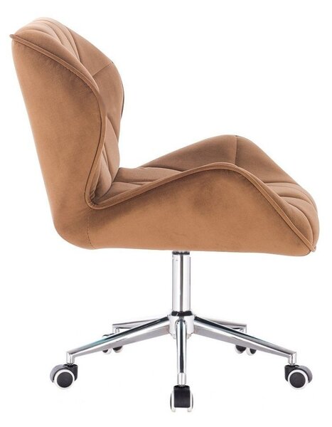 LuxuryForm DESIGN Stolička MILANO VELUR na striebornej podstave s kolieskami - medová