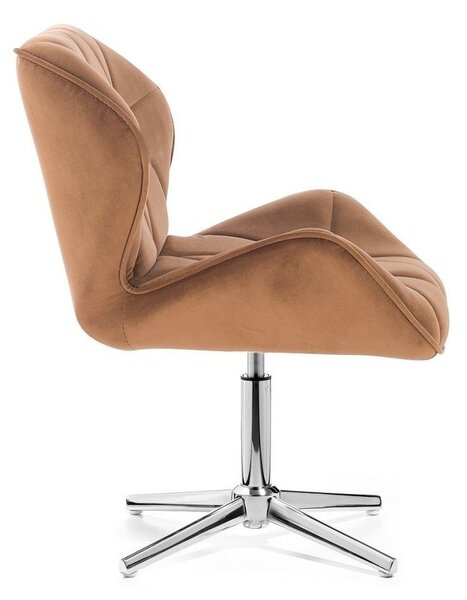 LuxuryForm DESIGN Stolička MILANO VELUR na striebornom kríži - medová