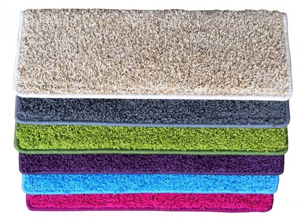 Vopi Nášľapy na schody Color shaggy béžový obdĺžnik, samolepiaci - 24x65 obdĺžnik (rozmer vrátane ohybu)