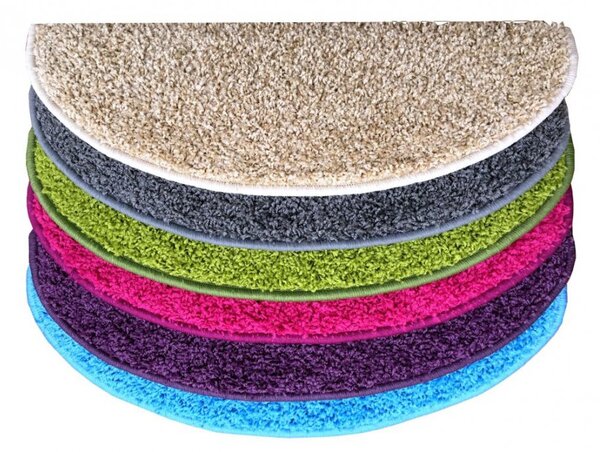 Vopi Nášľapy na schody Color shaggy béžový polkruh, samolepiaci - 24x65 polkruh (rozmer vrátane ohybu)
