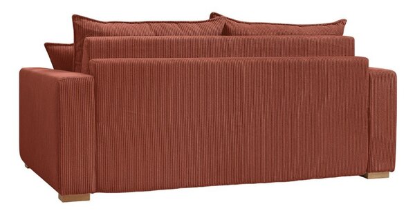Menčestrová rozkladacia pohovka v tehlovej farbe 225 cm Augustin – Bobochic Paris