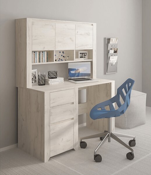 KONDELA PC stôl typ 80, biela craft, ANGEL