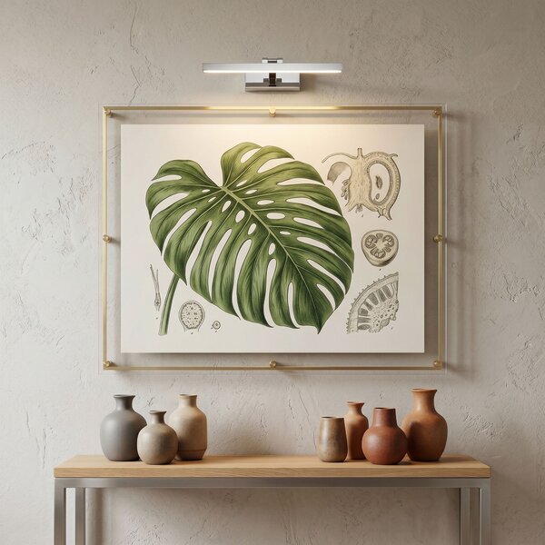 Toolight Toolight, LED nástenné svietidlo, 40cm, 6W, 4000K, 500lm, APP1857-1W, chrómová, OSW-66010