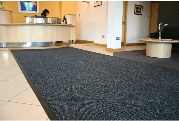 Kobercová polypropylénová vstupná rohož, čierna, 200 cm x bm