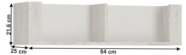 KONDELA Polica typ 62, biela craft, ANGEL