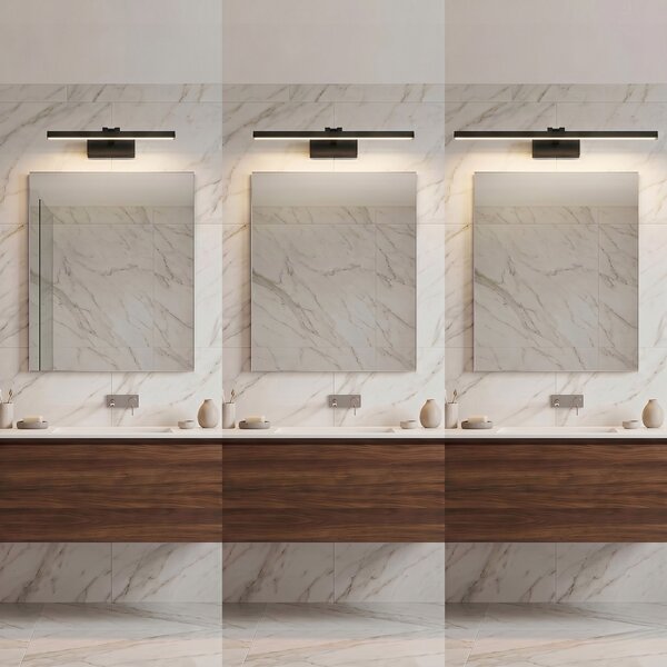 Toolight Toolight, LED nástenné svietidlo, 40cm, 6W, 4000K, 500lm, APP1866-1W, čierna matná, OSW-66022