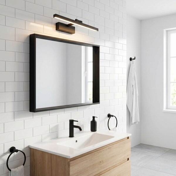 Toolight Toolight, LED nástenné svietidlo, 40cm, 6W, 4000K, 500lm, APP1866-1W, čierna matná, OSW-66022
