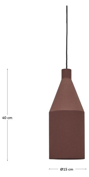 Závesné svietidlo v terakotovej farbe s kovovým tienidlom ø 15 cm Peralta – Kave Home