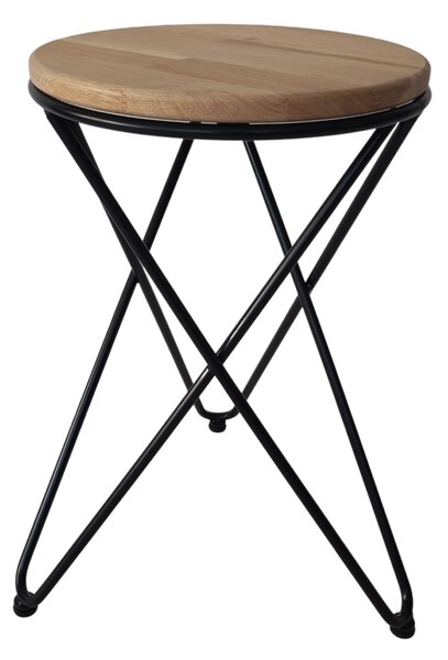 PURE stolička / príručný stolík čierna Hladká tyč
