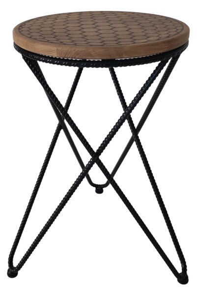 HONEY stolička / príručný stolík čierna Hladká tyč