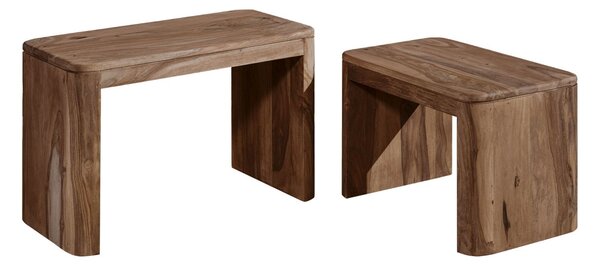 MONTREAL Set príručných stolíkov, palisander, dymová čerešňa
