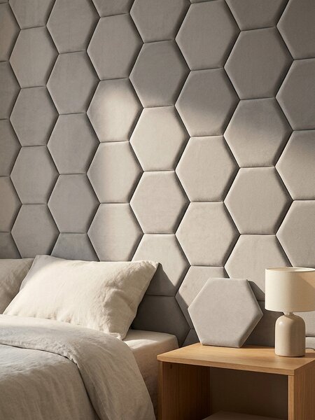 Sinsay - Čalúnené hexagonálne nástenné panely 2 pack - svetlošedá