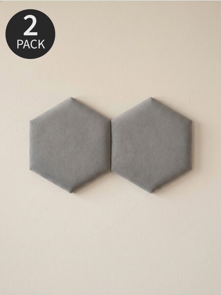 Sinsay - Čalúnené hexagonálne nástenné panely 2 pack - svetlošedá