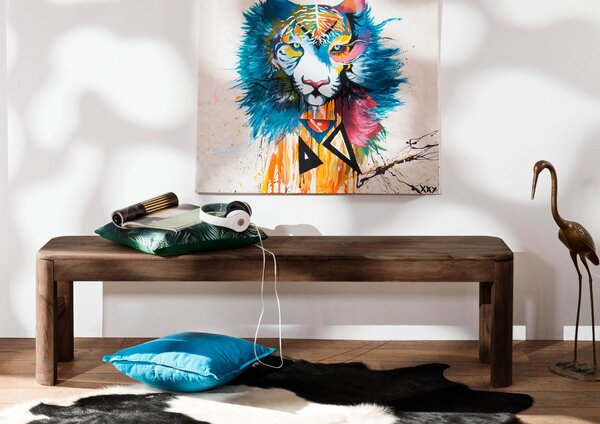 MONTREAL Lavica z indického palisandra, morený do červeno-hneda, 160x35x45
