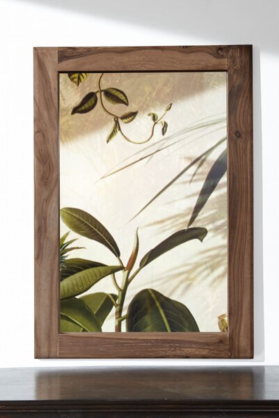 MONTREAL Zrkadlo z indického palisandra, morený do červeno-hneda, 100x3x70