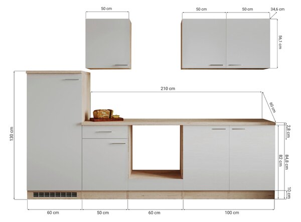 KUCHYNSKÝ BLOK BEZ SPOTREBIČO 270 cm Respekta - Online Only kuchyne, Online Only