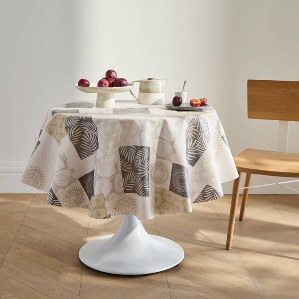 Voskovaný obrus s patchwork potlačou listov