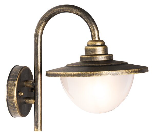 Klasická vonkajšia nástenná lampa starožitné zlato IP44 - Bruges