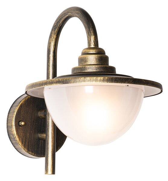 Klasická vonkajšia nástenná lampa starožitné zlato IP44 - Bruges