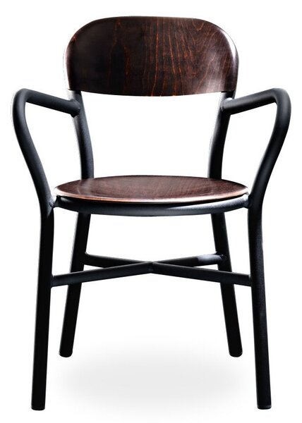 MAGIS - Stolička PIPE s dreveným sedadlom a operadlami