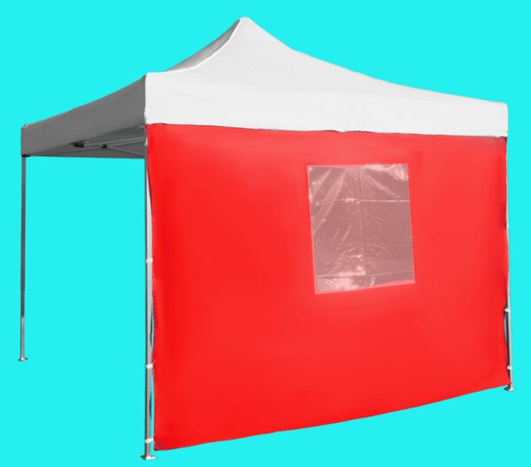 Bočná plachta 3m s oknom, Červená