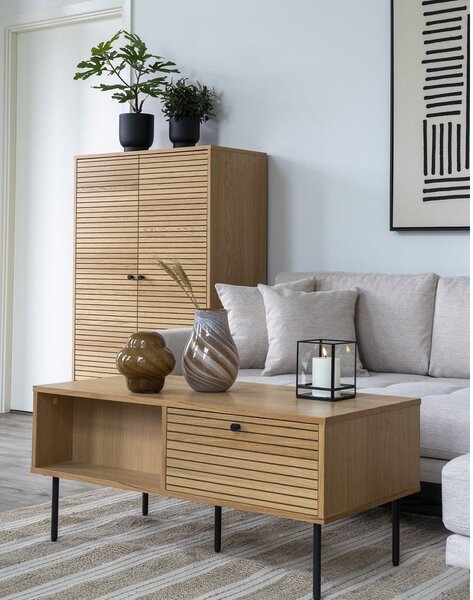 Konferenčný stolík s doskou v dubovom dekore v prírodnej farbe 50x100 cm Kyoto – House Nordic