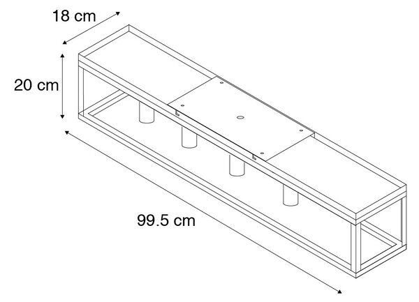 Inteligentné stropné svietidlo čierne 99,5 cm vrátane 4 Wifi A60 - Cage