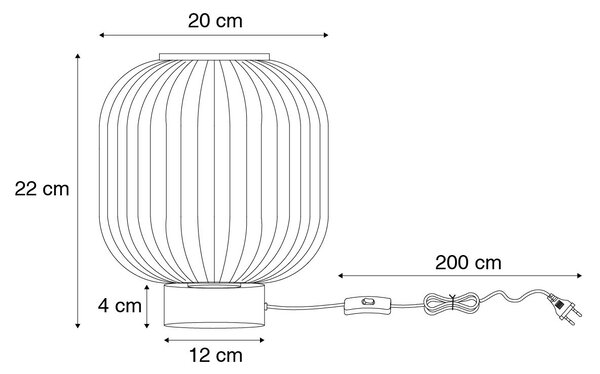 Stolná lampa Art Deco čierna s dymovým sklom vrátane svetelnej šnúry E27 - Karel